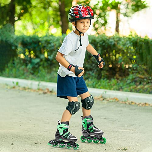 Papaison Adjustable Roller Blades Boys Ages 4-12, Inline Skates For Girls Kids With Full Light Up Wheels, Outdoor Illuminating Rollerblades For Children Teens Women #TOP6
