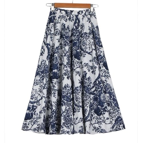 SANGTREE Women's Cotton Linen Maxi Skirt Beach Casual A LineTrendy Elastic Waist Flowy Long Skirt3