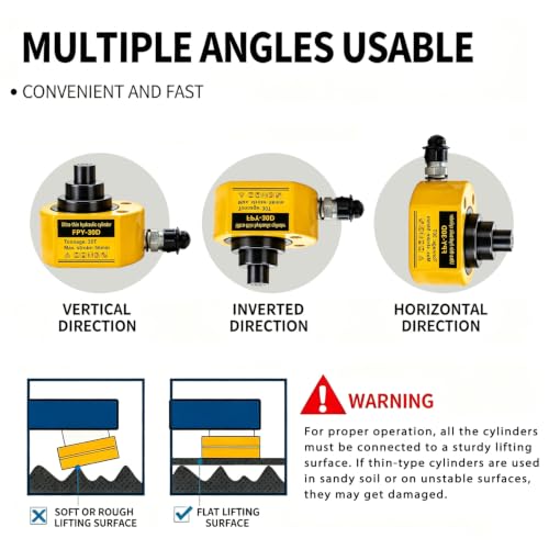 Image of Jooptoolwook 30T Multi-Section Low Profile Hydraulic Ram Jack, 2.13 inch Stroke Portable Mini Hydraulic Lifting Cylinder for Machinery, Bridge & Construction Industry