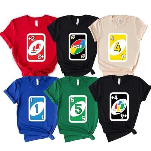 Friend Halloween costumes, group Halloween shirts for adults, UNO card costume adult