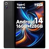 Laptok Tablet 10 Pulgadas con 16 GB de RAM 128 GB de ROM Expansión TF de 1 TB 8 Núcleos Android 14 Resolución HD de 1280 x 800 Batería de 5000 mAh Compatibilidad con Bluetooth/WiFi 6/USB-C/OTG