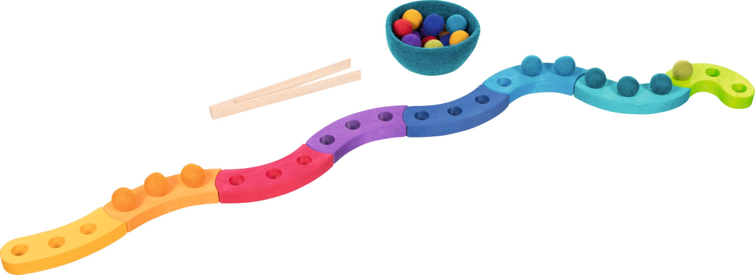 goki 58354 - Farbsortierspiel und Adventsspirale - aus hochwertigem Holz und Wollfilz - goki Evolution - Montessori-Spielzeug - Made in Europa