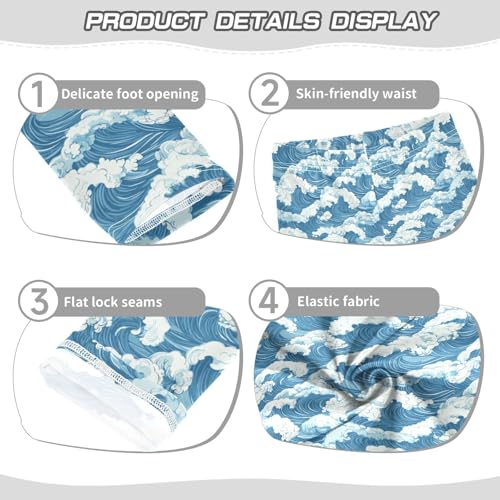 Girls Leggings Sea Waves Spray Toddler Girls Clothes Toddler Comfortable Bottoms Girl Leggings 3T-10Y3