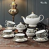 【Kaffeetassen-Set】 Teetassen und Untertassen sind ideal zum Servieren von Tee oder Kaffee, können auch für Cappuccinotassen, Macchiato, Latte, Espressotassen, Demitassetassen, Kaffeetassen verwendet werden.