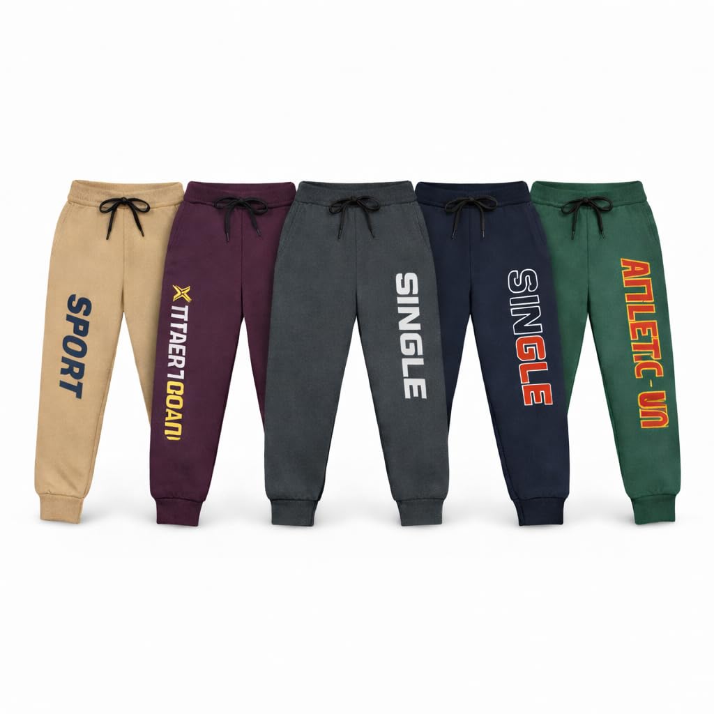 Boys Cotton Track Pants | (Colors May Vary) | Soft & Breathable | Everyday Wear | Ages 1–8 Years | Pack of 1-picture-22