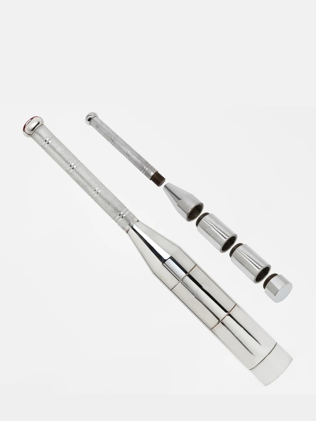 6-in-1 Adjustable Steel Mudgar (3kg to 8kg) – Professional Indian Club Bell for Full Body Strength & Shoulder Mobility – Anti-Slip Diamond Grip & Secure Thread Locking – Silver-image-3