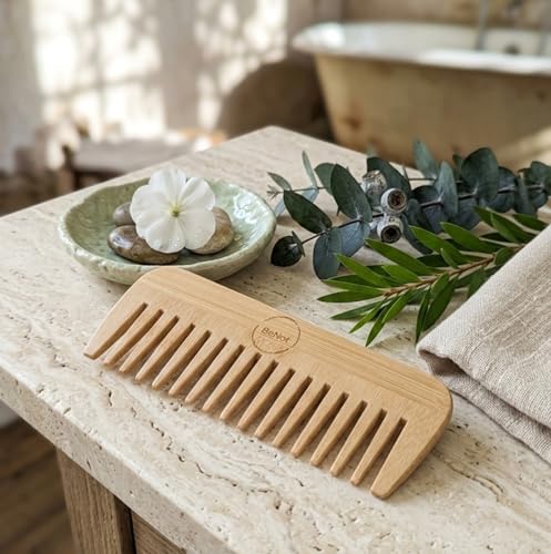 Peine de Madera Bamboo Natural BeNat para Cabello y Barba miniatura 2