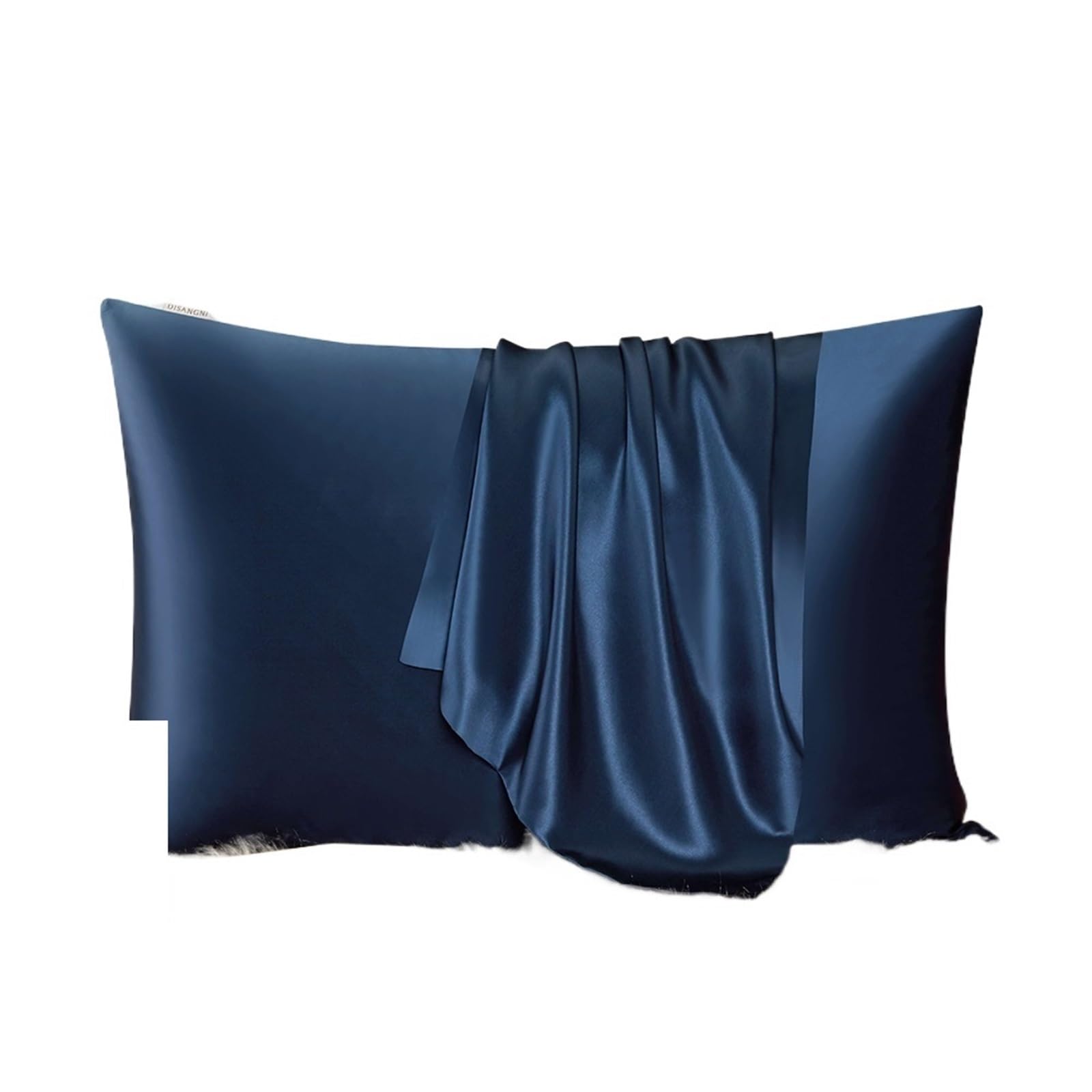 LYXYGMV Mulberry Silk Pillowcase For Hair And Skin Invisible Zipper Design for Bedrooms(Dark Blue,50x75cm)
