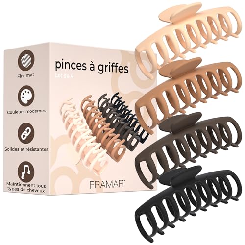 FRAMAR Grosse Pince Cheveux Femme - Pince a Cheveux Femme, Pinces à Cheveux Pour Femmes, Pince à Cheveux Femme, Pince Crabe Cheveux Femme, Hair Clip, Pinces Cheveux,...