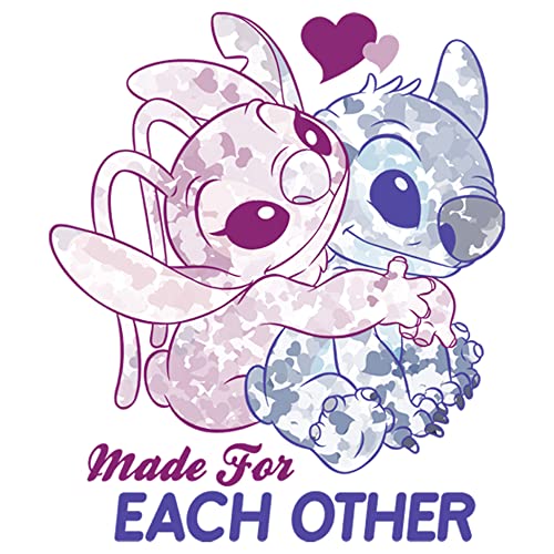 Disney Lilo Stitch Angel Together Girl's Solid Crew Tee2