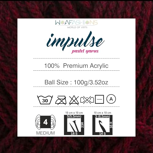 Image of WOAFashions Impulse Hand Knitting & Crochet Yarn (Maroon Melange) (100gms - Pack of 1)