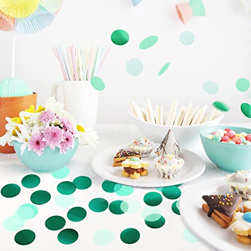 Image of VCOSTORE 1 Inch Tissue Paper Confetti Circles,1.76oz Round Paper Table Confetti Circle Dots, Suitable for Birthday Wedding Party Decoration and Baby Shower decorations,Green,5000 Pieces