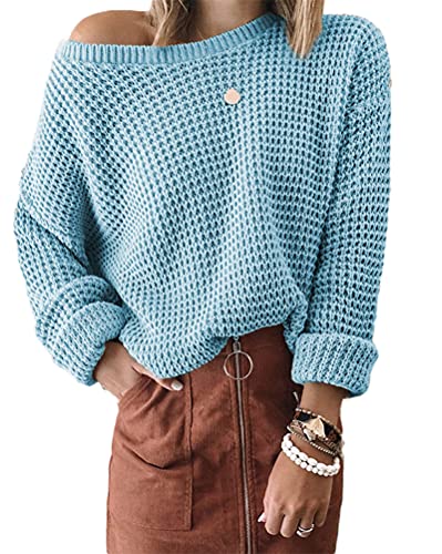 Tomwell Damen Strickpullover Langarm Elegant V-Ausschnitt Pulli Loose...