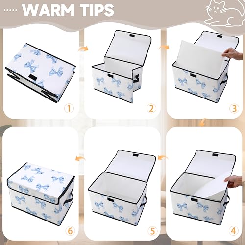 Image of Stackable Clothes Storage Bins with Lids 3 Pack | Closet Organizers Fabric Box for Home and Office,Blanket Clothes Organizers,Under Bed Storage Containers