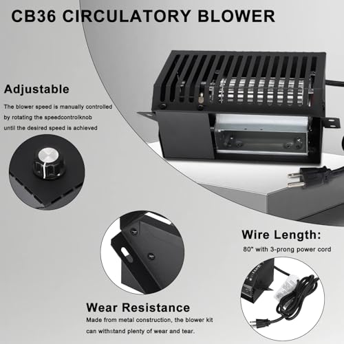 Aibabcue Circulator Blower Fan CB36 Fit for US Stove, Ashley, King, Vogelzang Wood Stoves Replace for 891492, CB36, B36, 80442, 69354 - Thumbnail 3