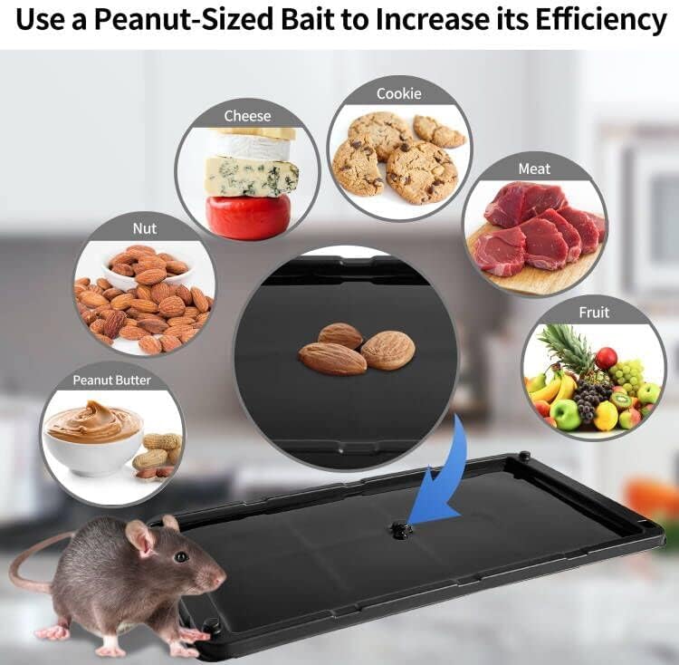 Image of LULUCATCH Mouse Glue Traps 16 Pack, Larger & Heavier Plastic Sticky Glue Traps with Extra-Strong Adhesive for Mice, Rats, Sticky Mouse Trap for Indoor Use, Easy to Set