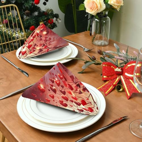 Servilletas de Tela YETTASBIN Corazón Día San Valentín Pack 6 miniatura 3
