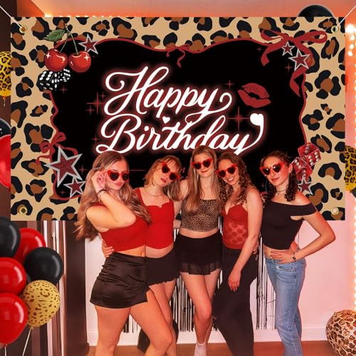 Fondo de Tela Leopardo Cereza 3 x 5 pies para Fiesta miniatura 7