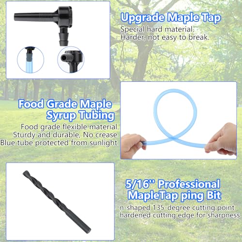 Image of Maple Syrup Tapping Kit, Upgrade Maple Taps Set Include (15) Maple Syrup Taps, 33 -Ft Food Grade Tubing, 1 Drill Bit, Maple Tree Tapping Kit for Experts or Beginners (15 SET)