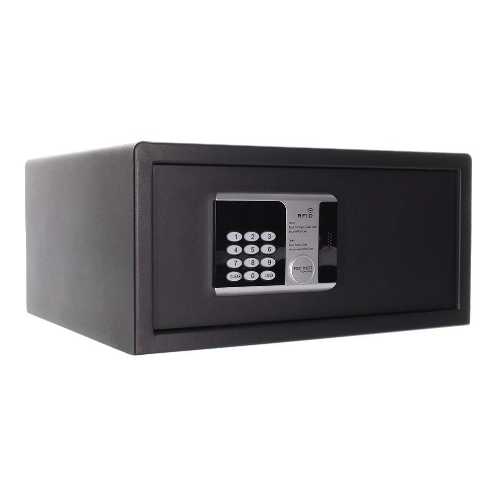 Rottner T06213 Solution Premium Lap Hotel Security Safe RFID Lock Anthracite, Charcoal, 200x435x370