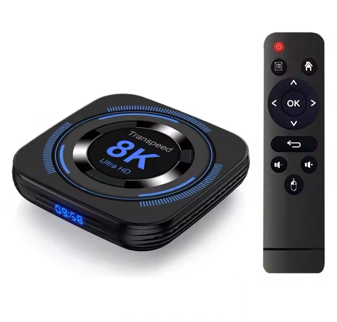 Hustlashop Android 12 TV Box, 4 Go/128 Go, lecteur multimédia Ultra HD 8K, Quad Cortex A53