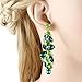 EVER FAITH Women's Prom Jewelry Green Austrian Crystal Teardrop Flower Cluster Dangle Earrings