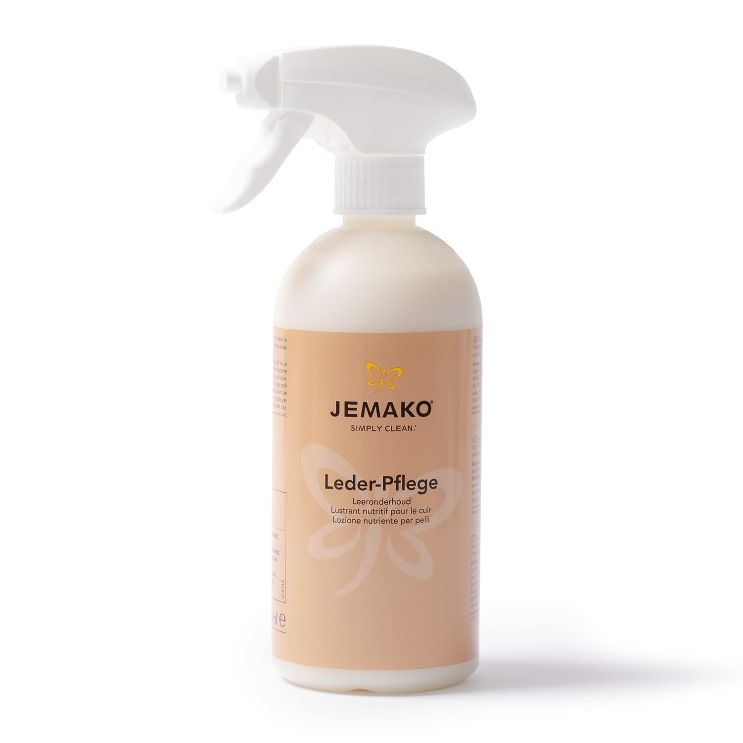 JEMAKO Kit d'entretien du cuir avec mousse active pour cuir et rembourrage, chiffon d'entretien et DuoPad jaune – Nettoyage efficace et soin doux