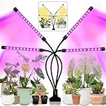 Grow Light for Indoor Plants - Upgraded Version 80 LED Lamps with Full Spectrum & Red Blue Spectrum, 3/9/12H Timer, 10 Dimmable Level, Adjustable Gooseneck,3 Switch Modes