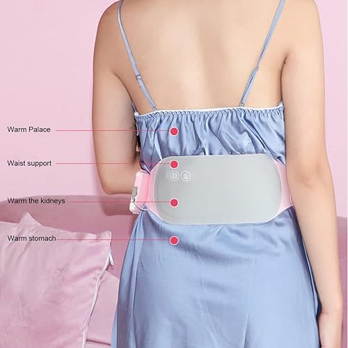 Miniatura 7 de Almohadilla térmica portátil para calambres de período y dolor de espalda cinturón de calor para vientre con masaje de vibración cinturón de