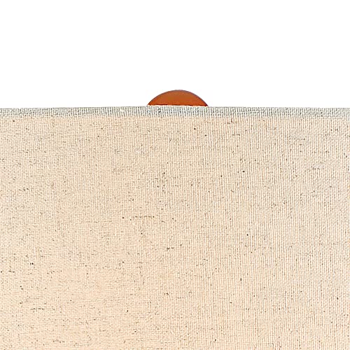 wall lamp Andi Mid Century Modern Table Lamps 24 1/2" Tall Set of 2 Brown Hammered Ceramic Red Oak Wood Off-White Fabric Shade for Bedroom Living Room Bedside Nightstand House Home Office wall lamp - Image 4