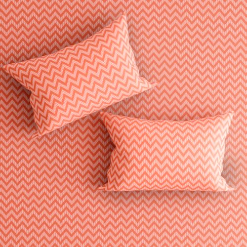 Image of Wakefit 100% Cotton 160 TC Fitted Bedsheet with 2 Pillow Covers | Makena King, 75 inch x 72 inch, Makena | 1.91m x 1.83m