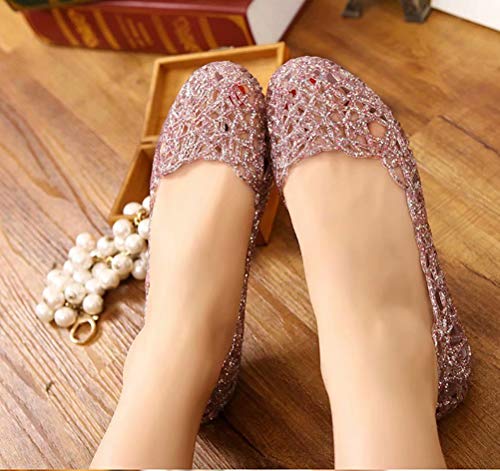 Image of Women's Jelly Sandals Ballet Shoes Slip On Flats Hollow Out Loafers
