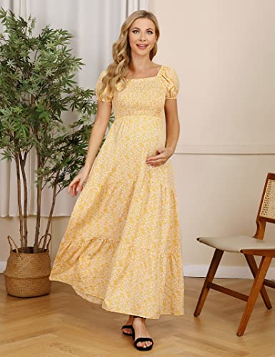 Image of Maternity Dress Women's Off Shoulder Split A Line Casual Maxi Dress Photography Dress for Babyshower