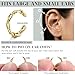 JeryWe Ear Cuff for Women - 14K Gold Plated Huggie Hoop, Non Piercing Cuff Earrings, Clip On Elegant Ear Clips, Cartilage Wrap, Fashionable Fake Earring Cuffs for Non Pierced Ears 14K Gold Plated 4PCS
