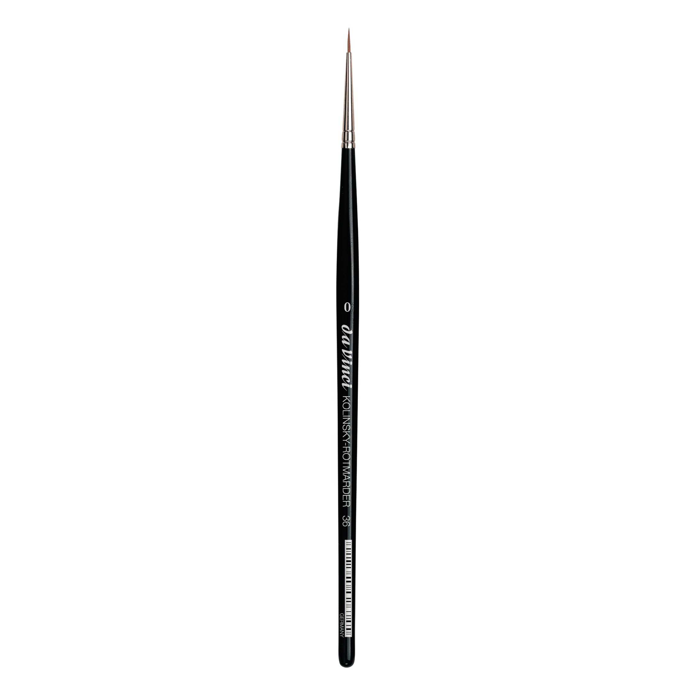 da Vinci Watercolor Series 36 Paint Brush, Round Russian Red Sable with Black Handle, Size 0