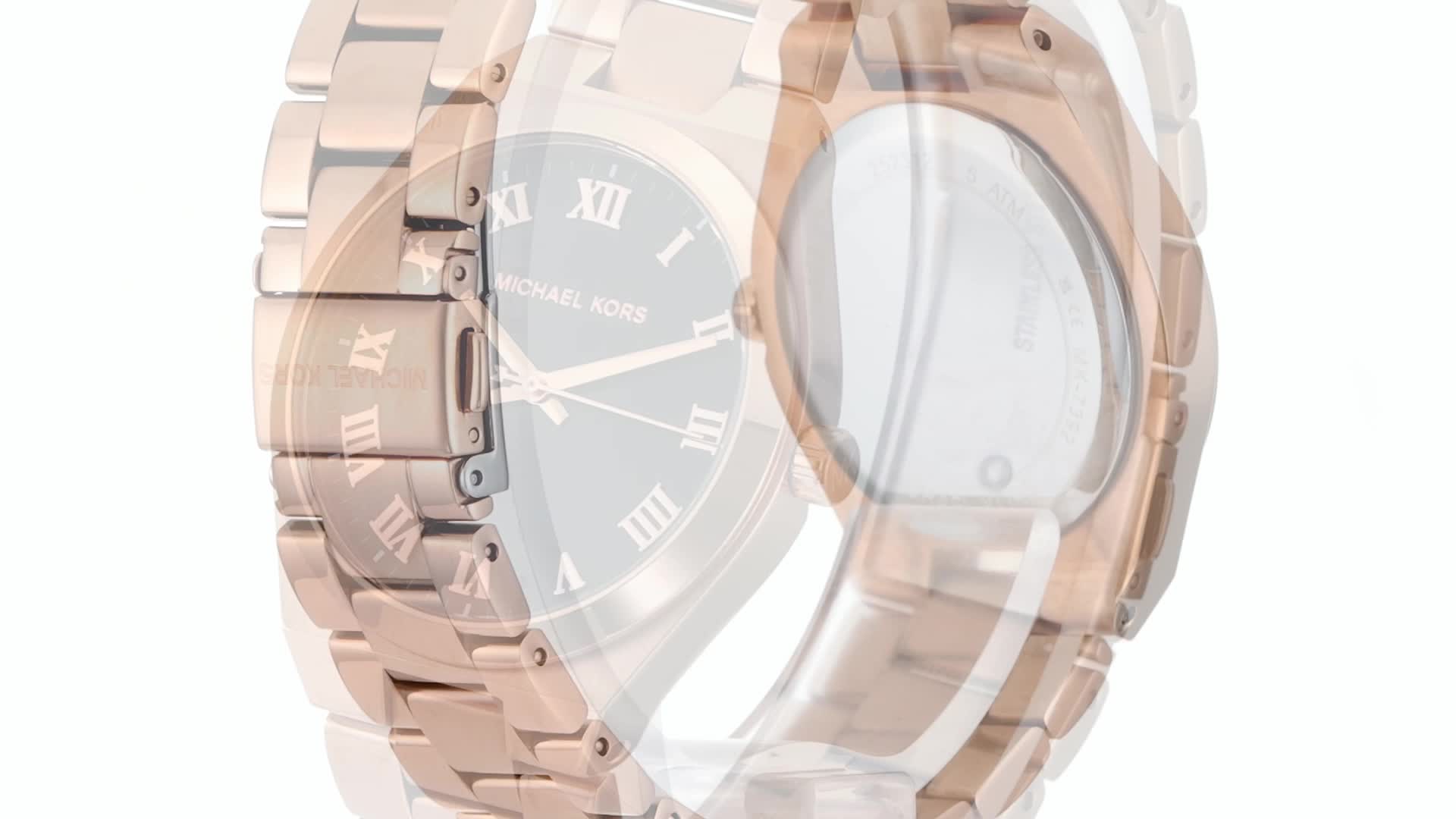 Amazon.co.jp: Michael Kors LENNOX 三針 ローズゴールドトーン