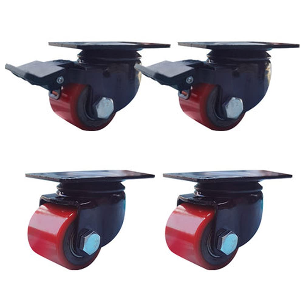 Zguouzantye Red 4 Heavy Load Caster Wheels 50Mm For Industrial