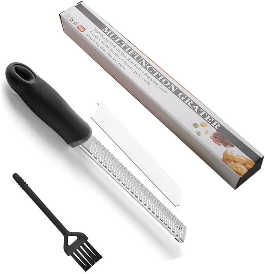 Premium Classic Zester Grater, Black with Protective Cover | Black (1 Piece Set)