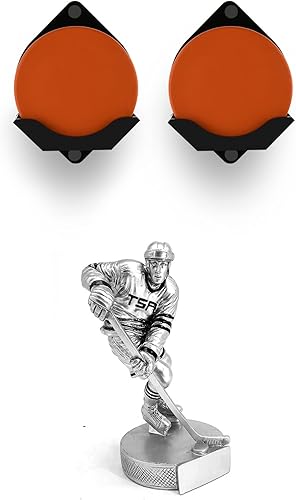 Miniatura 10 de Cosmos Soporte de pared para pared, 2 unidades, para decoración y almacenamiento de discos de hockey sobre hielo, disco de hockey coleccionable y