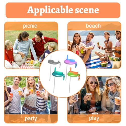 JEYORZY 4 Stück Dosenverschluss Getränkedosen,Dosendeckel mit Strohhalm, Auslaufsichere Dosenverschluss,Silikon Getränkedosen Deckel,Wiederverwendbare,für Strand,Familientreffen,Picknick