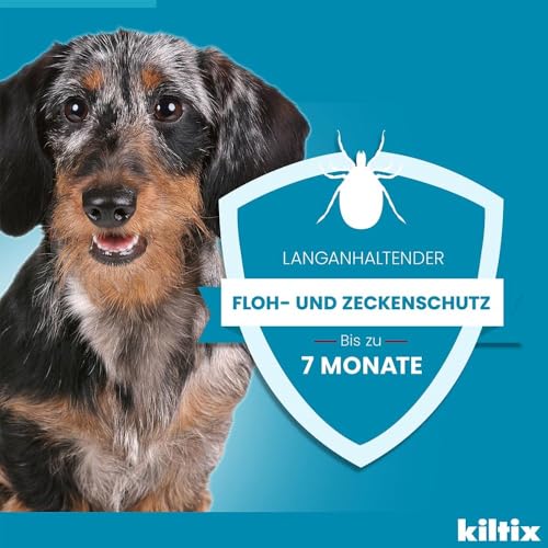 Kiltix Halsband gegen Zecken und Flöhe, mittelgroße Hunde