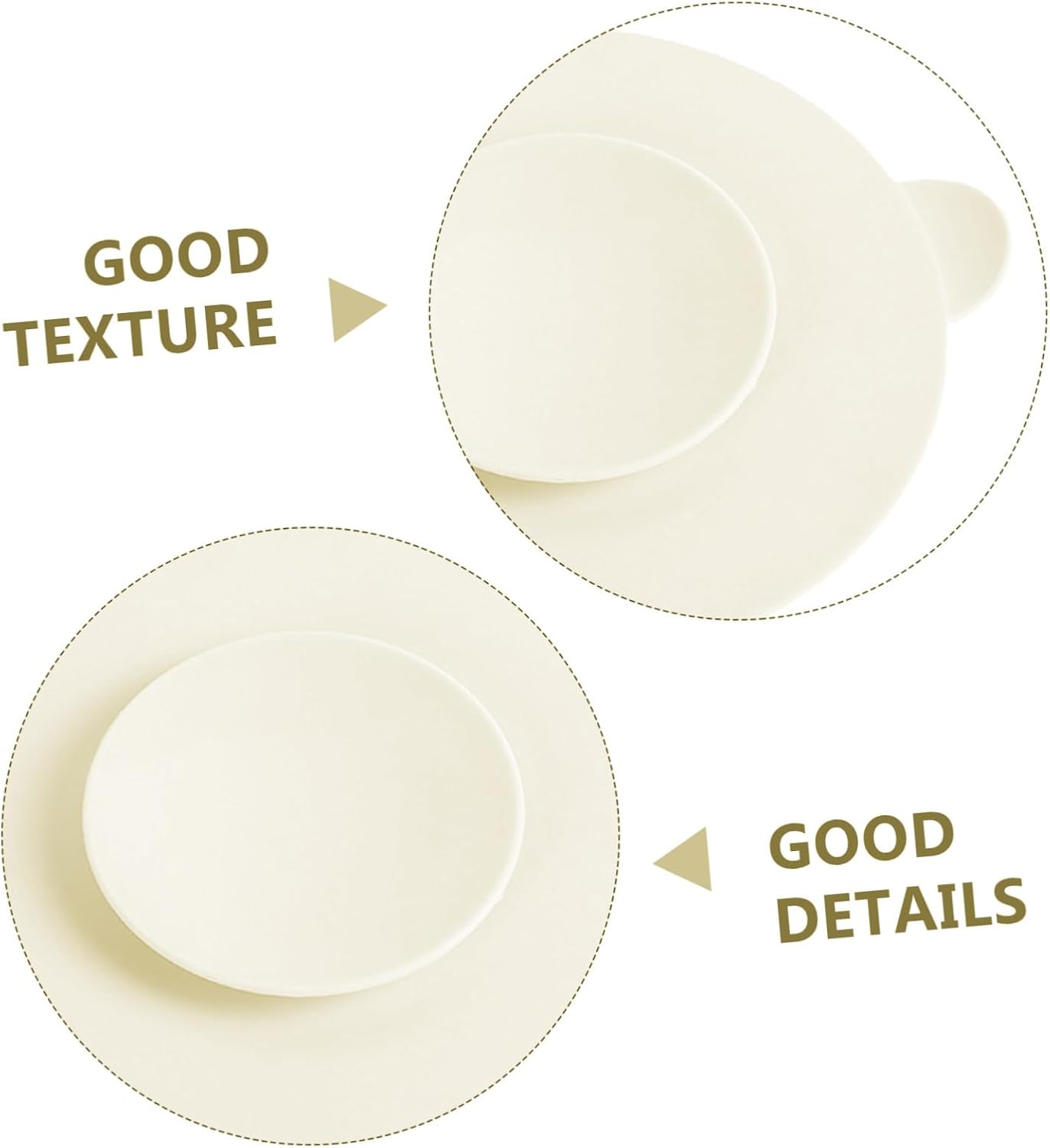 SECFOU 3pcs Silicone Suction Bowl Mats for Food Grade Heat Resistant Non Slip Placemat Pads in Cream White Portable Dishwashable Fruit Dish Catchers for Clean Mealtime