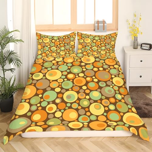 Housse de couette avec fermeture éclair 160x200 parure 3 pièces cercle géométrique - 3