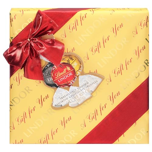 Image of Lindt LINDOR Holiday Assorted Chocolate Candy Truffles Wrapped Gift Box, Assorted Chocolate Candy with Smooth, Melting Truffle Center, 10.1 oz.