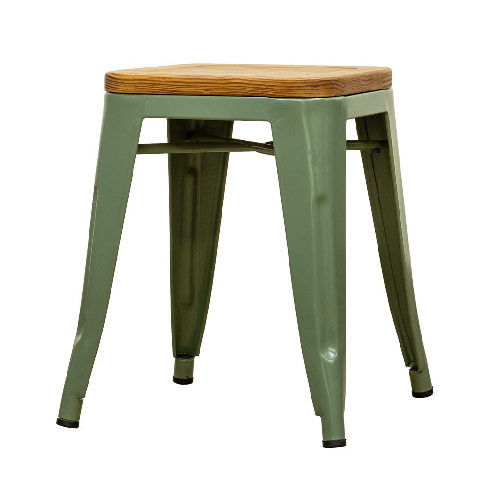 Amazon.co.jp: スツール スチール 座面天然木製 スタッキング可能