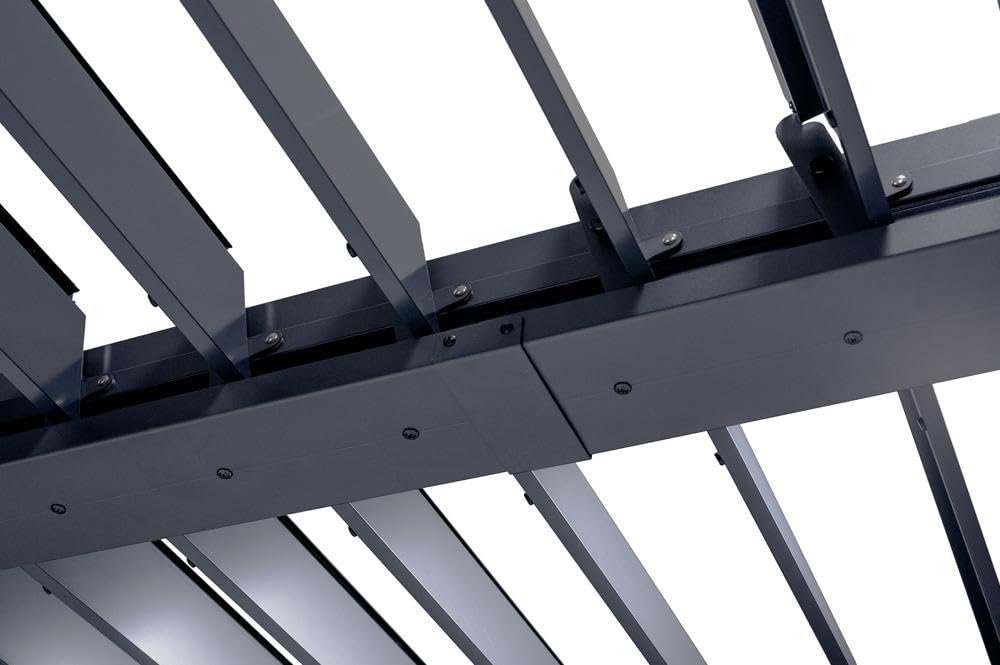 CAZEBOO Bioklimatische Pergola Piana 4x3m 12m² Anthrazitgrau Aluminium Freistehend - Pergola Garten mit Verstellbaren Lamellen 110° - Wetterfeste Terrassenüberdachung Stabil Windresistent