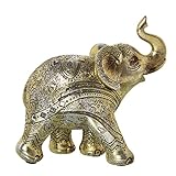 AlexandreHouse FIGURA RESINA ELEFANTE DORADO 22X10X21CM