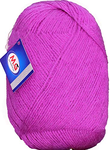 Image of M.G Enterprise Jupiter Purple (400 gm) Wool Ball Hand Knitting Wool /Art Craft Soft Fingering Crochet Hook Yarn, Needle Knitting Yarn Thread Dyed