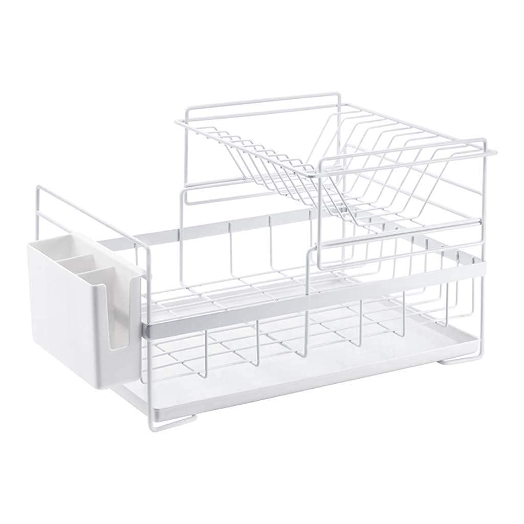 YUOdtuDX draining rack, Dish Rack Kitchen Double Drain To Dry Dishes/Tableware Chopsticks Drying Rack/With Drip Tray