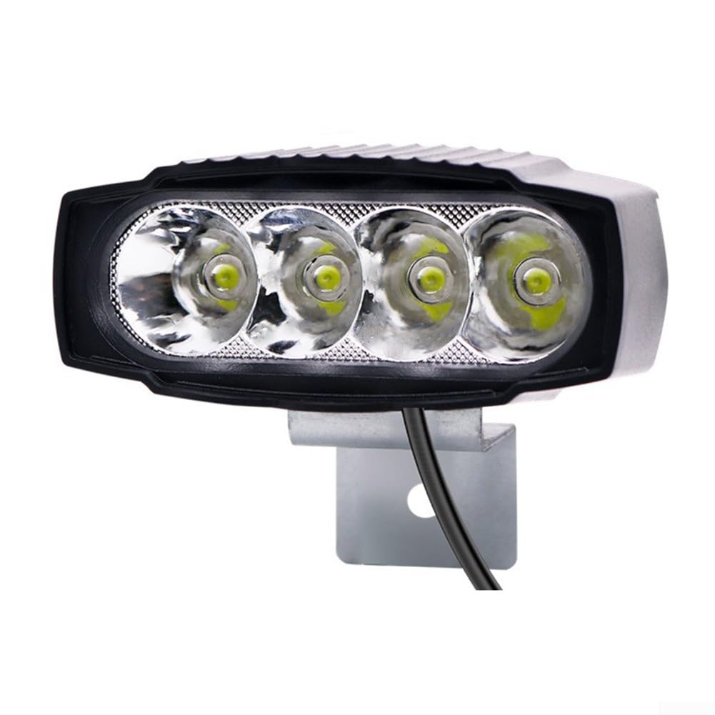 Honseadek Electric Bicycle Headlight 24V-60V LED Spotlight Waterproof Metal Front Lamp for E-Bike Scooter 3 Pin 4 Pin Black(9LED 4PIn)